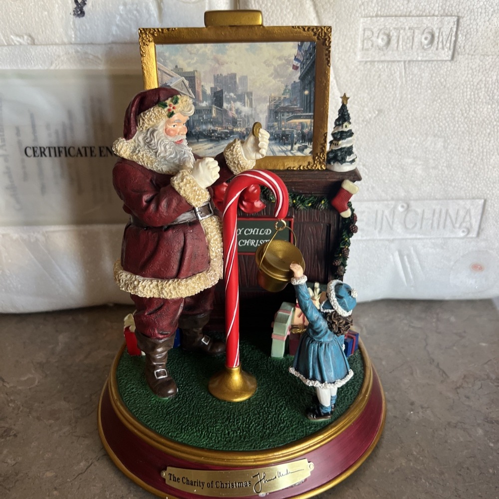 2006 Thomas Kinkade The Charity of Christmas Lighted Figure # 08868 W/Coa